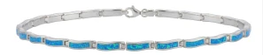 Šperky Nina – Stříbrný opálový náramek Polární záře 925/1000 (18 cm / 19 cm) - nar ag H 211