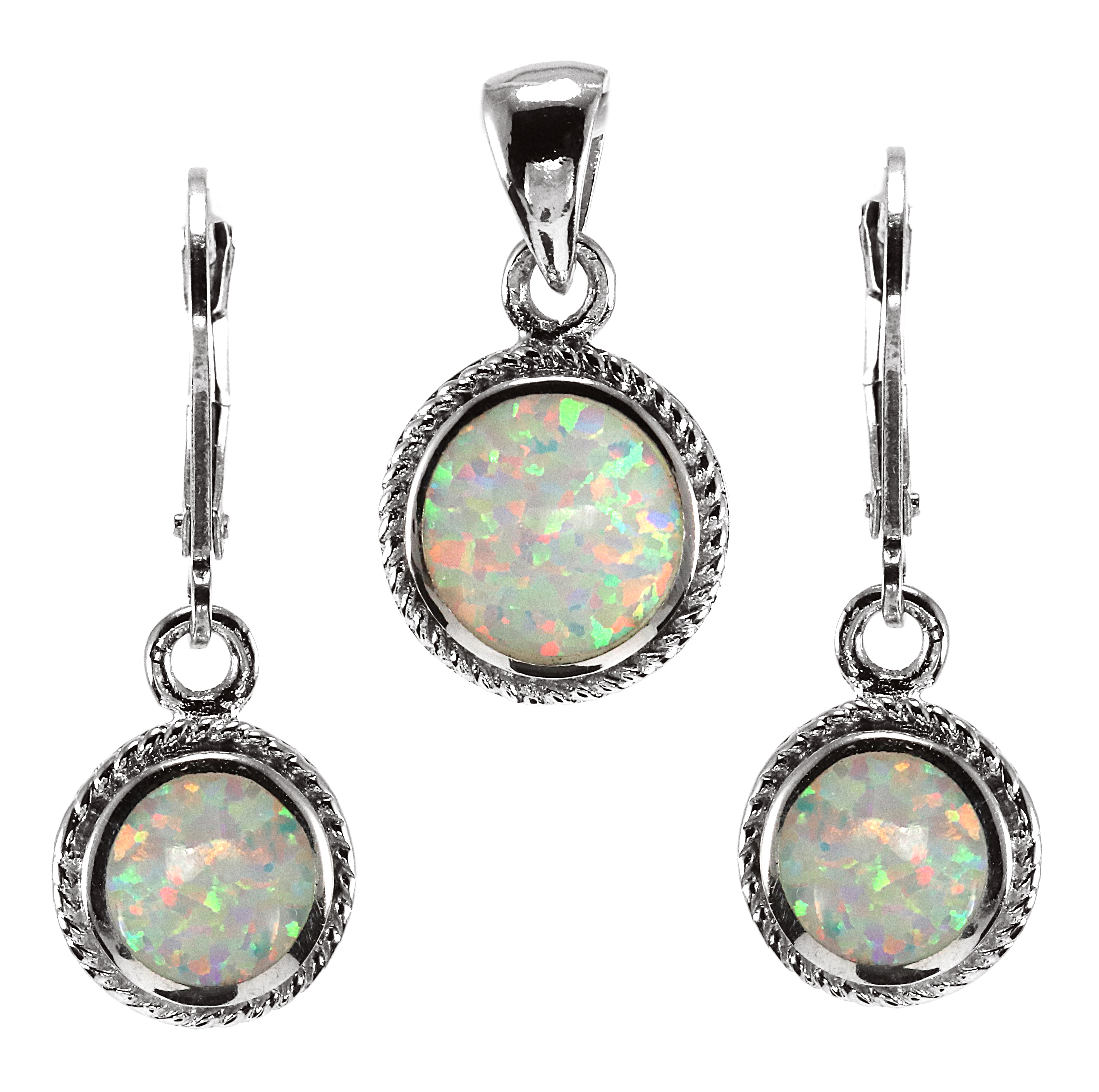 Šperky Nina - Stříbrný set opál - set ag H 091