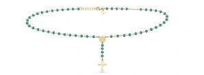 Šperky Nina – Pozlacený stříbrný růženec Emerald (50,5 - 55,5 cm) 925/1000 – ret zlac 012