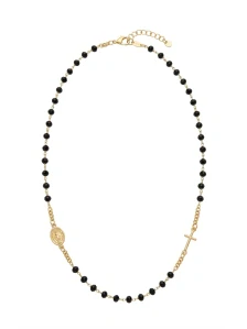 Šperky Nina – Pozlacený stříbrný růženec Noir (50 - 52 cm) 925/1000 – ret zlac 013