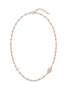 Šperky Nina – Stříbrný růženec pozlacený růžovým zlatem 925/1000 (48,5 – 50,5 cm) – ret zlac 014