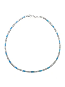 Šperky Nina – Luxusní stříbrný náhrdelník s modrým opálem (42 – 44 cm) 925/1000 - nahr 512