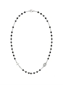 Šperky Nina – Stříbrný náhrdelník růženec – Temná hvězda Noir 925/1000 (48,5 – 50,5 cm) - nahr 513