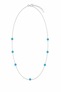 Šperky Nina – Stříbrný náhrdelník s modrými opály (43 – 46 cm) 925/1000 - nahr 527