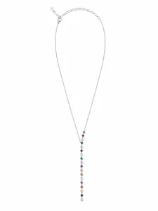 Šperky Nina – Stříbrný náhrdelník Duhový vodopád typu Y s barevnými zirkony (40 – 46 cm) 925/1000 - nahr 528